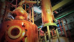 Interior view of brandy distillery in Paarl, Western Cape Province of South Africa bGJKa4