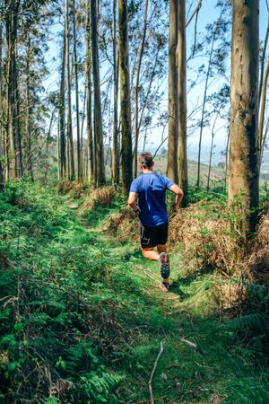 Young man doing trail
