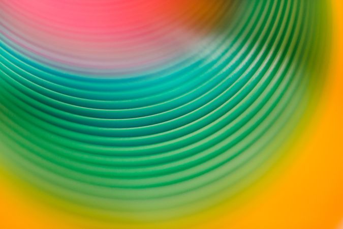Inside colorful slinky toy