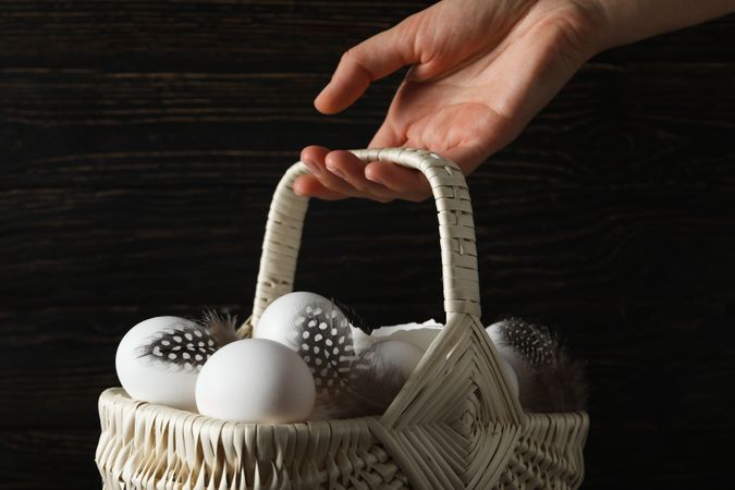 Concept of fresh and natural farm product - eggs