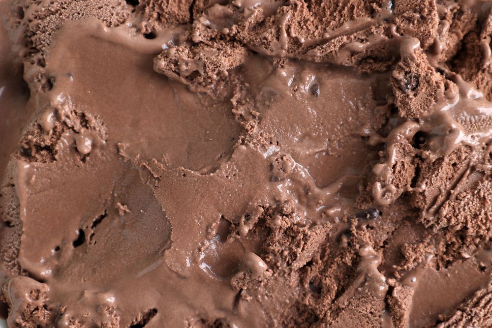 Texture of Melting Chocolate Ice Cream