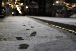 Foot prints in the snow