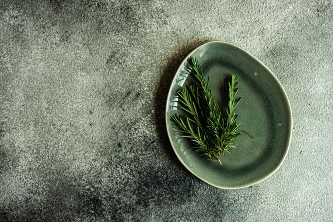 Table setting with rosemary