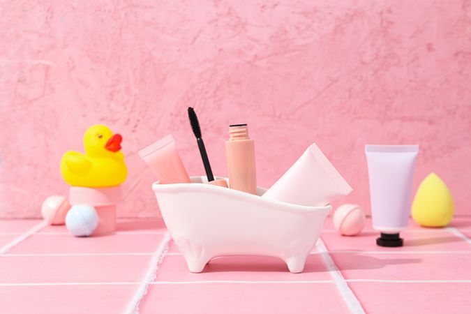 Concept of cosmetic and beauty care accessories