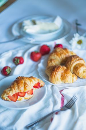 Delicious French pastries with fruit