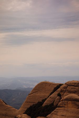 Climbers climbing the mountain of Montserrat,