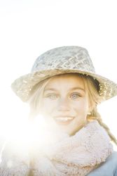 Stylish girl looking at camera