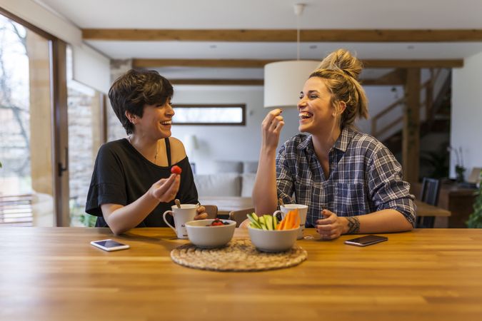 two women at home