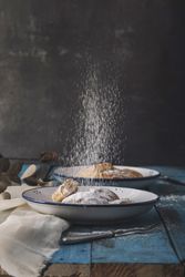 Sweet rolls on wooden table