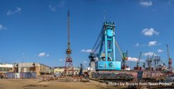 Blue crane at seaport of Chernomorsk, Ukraine 49Y2W4