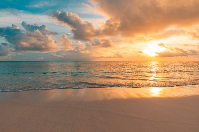 Beautiful beach at dusk