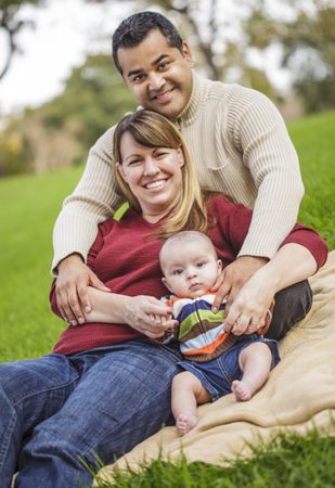 Happy Family Posing for A Portrait