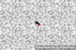 Single red car on abstract grey background 0vvpp0