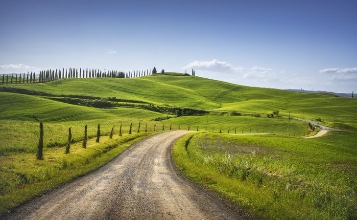 Monteroni d'Arbia, route of the via francigena, Siena, Tuscany. Italy