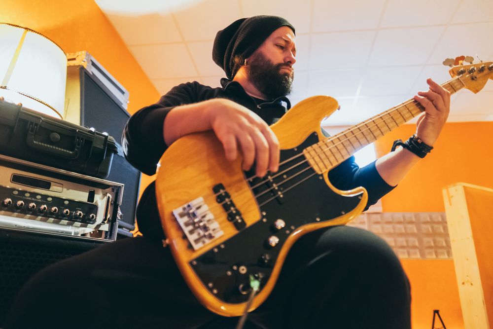 Musician playing guitar