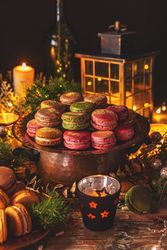 Dessert of French macarons