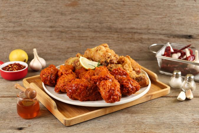Spicy and Honey Crispy Fried Chicken