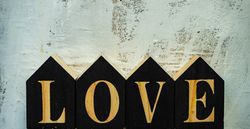 "Love" spelled in blocks