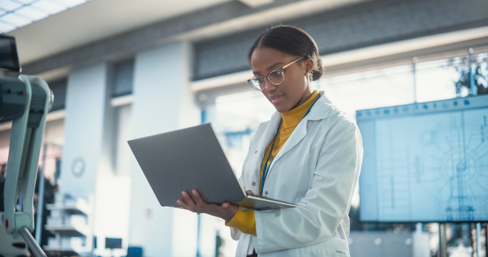 Professional, Successful Woman Working as an Engineer in Modern High Tech Company Startup