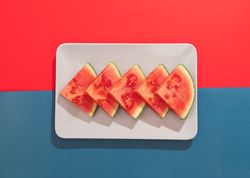 Watermelon on colorful background