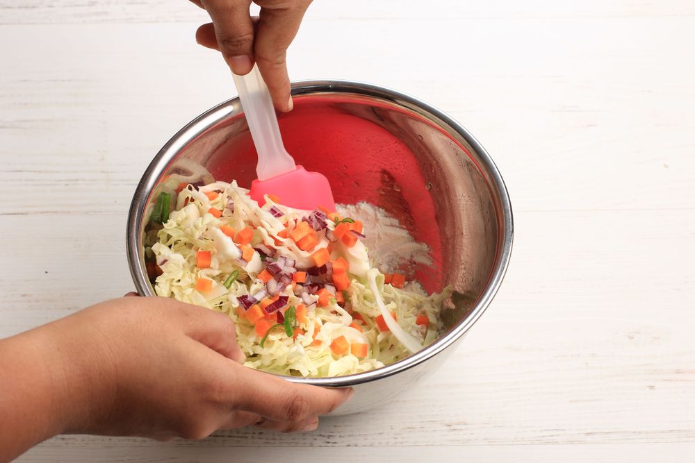 Making Vegetable Fritters (Bala bala or Ote-ote or Pakora Okonomiyaki)