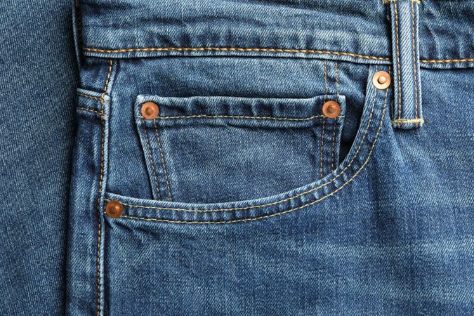Classic jeans textured background, close up