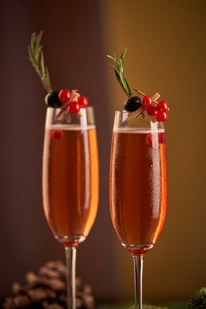 Glasses of champagne during festive event