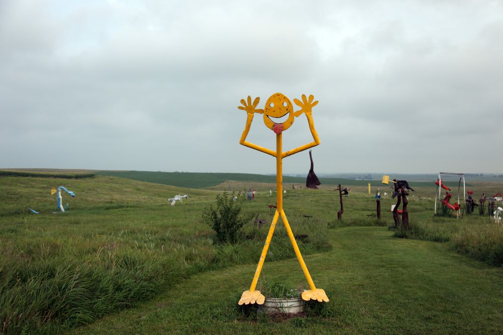 Metal stick figure, Porter Sculpture Park, Montrose, South Dakota