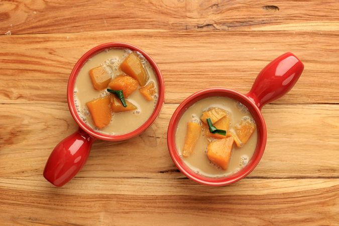 Kolak Labu or Sweet Pumpkin Coconut Soup, Popular for Ramadan Takjil in Indonesia