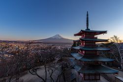 Arakurayama Sengen park in Asama, Fujiyoshida, Yamanashi, Japan