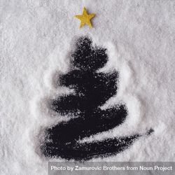 Christmas tree made in snow 5ppJN5