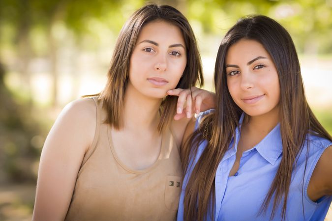 Two Persian Twin Sisters Portrait