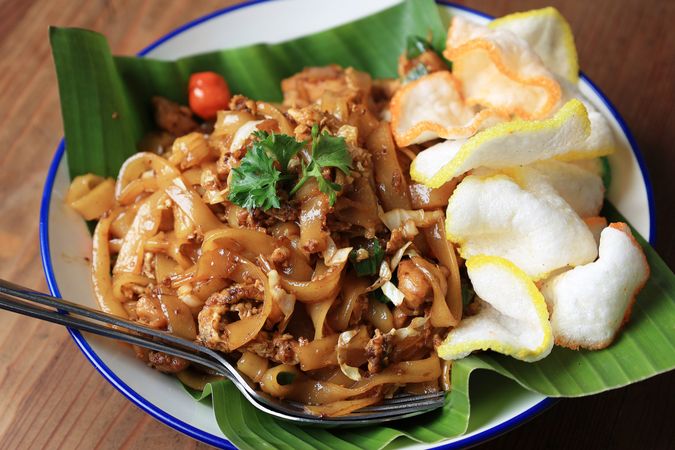 Char Kway Teow or Kwetiau, Chinese Rice Flat Noodles