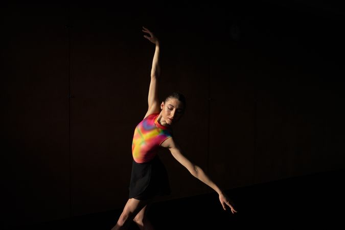 Warm-up and rehearsal of a professional ballet dancer