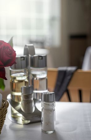 Restaurant table ready to eat