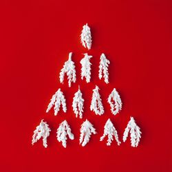 Christmas tree made of snow fir branches
