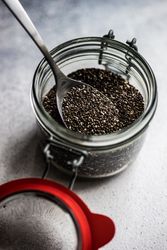Jar of chia seeds