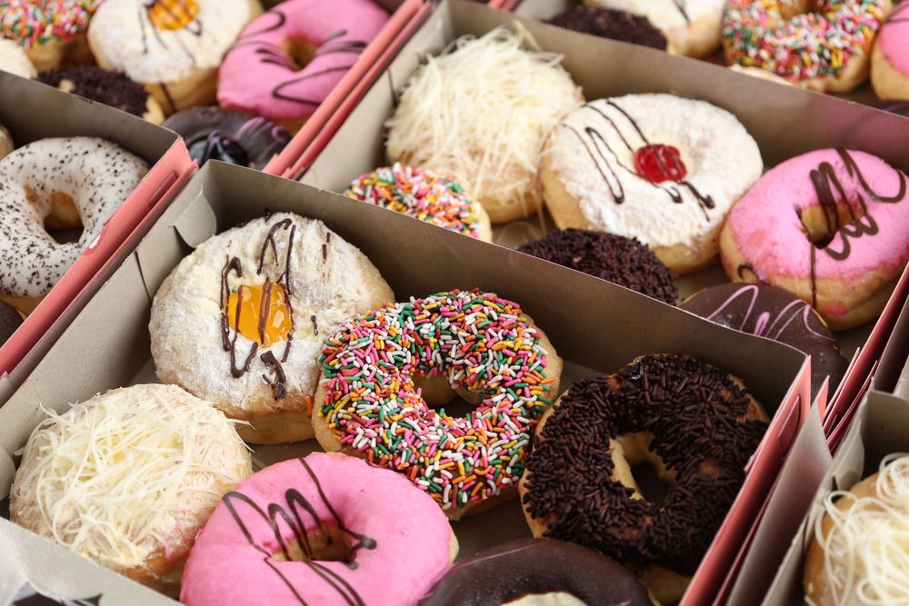 Decorated Donut in Box Packaging