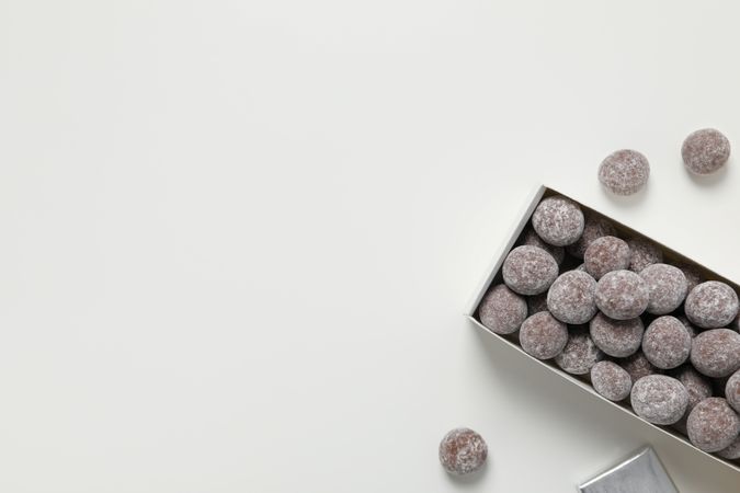 Concept of tasty food, chocolate, space for text