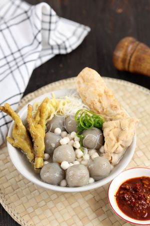 Baso Aci, Tapioca Balls with Noodles and Various Topping.