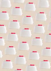 Pattern of toaster with pink bread