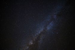 milky way galaxy and space dust in the universe, Long exposure photograph, with grain.