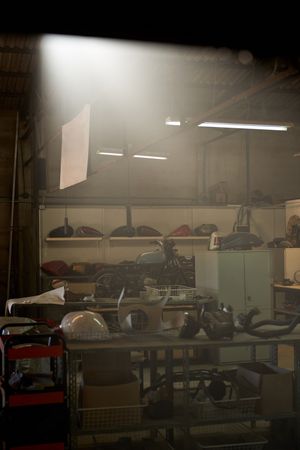 Interior of modern workshop with counter