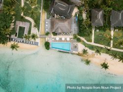 Aerial view of a resort in General Luna, Philippines 4ZQDn5