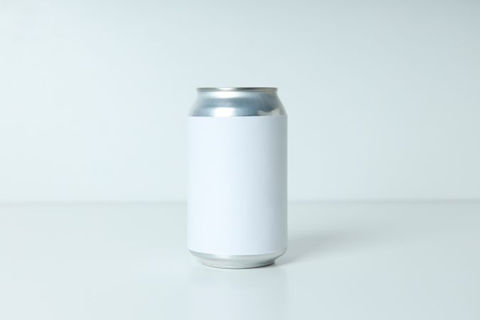 Concept of drink, blank can, space for text