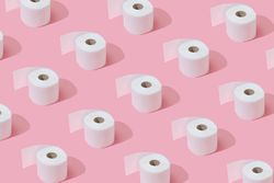 Pattern made of toilet paper rolls