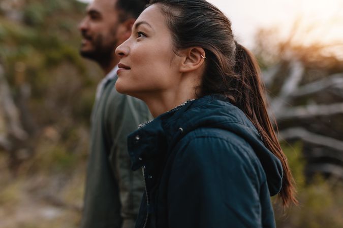 Couple hiking in nature