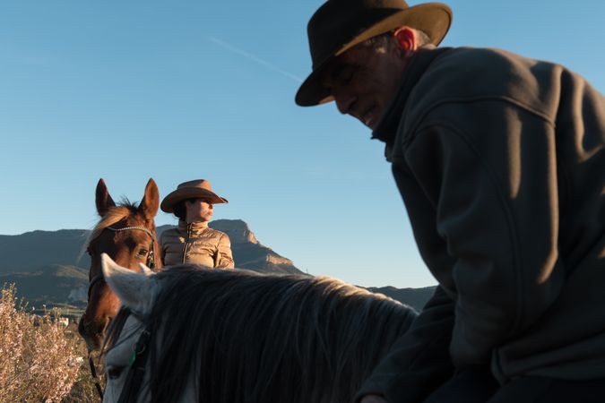 People riding horses
