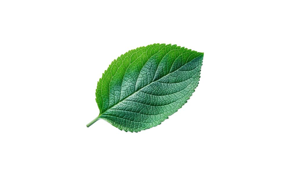Green leaves isolated on blank background