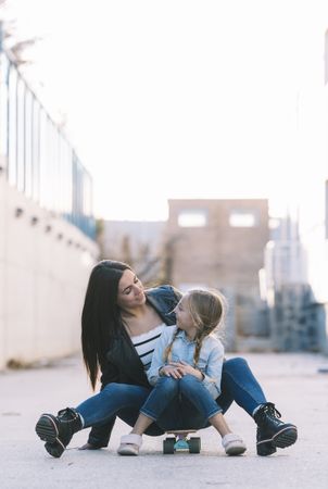 Young sisters playing
